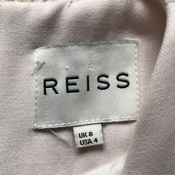 REISS UK Myrtle Godet Flared Short Sleeved Dress Natural size 4 Like New - Picture 7 of 12
